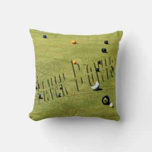 Action de Lawn Bowls, Et Logo, Coussin de jet