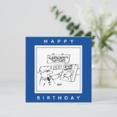 Action Gnome in de Garden Center Cartoon Kaart (Staand voorkant)