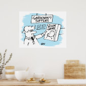 Action Gnome in Garden Center Poster (Keuken)