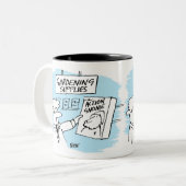 Action Gnome in Garden Center Tweekleurige Koffiemok (Voorkant links)