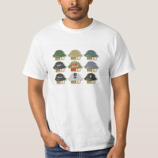 Action Man British MkII Brodie Helmet pictogrammen T-shirt (Voorkant)
