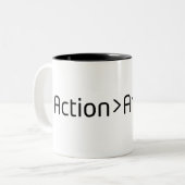 Action Over Anxiety Minimalist Two-Tone Coffee Mug (Devant gauche)