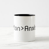 Action Over Anxiety Minimalist Two-Tone Coffee Mug (Centre)