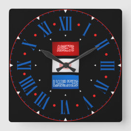 Activa boven passiva vlag Romeins cijfer Vierkante Klok