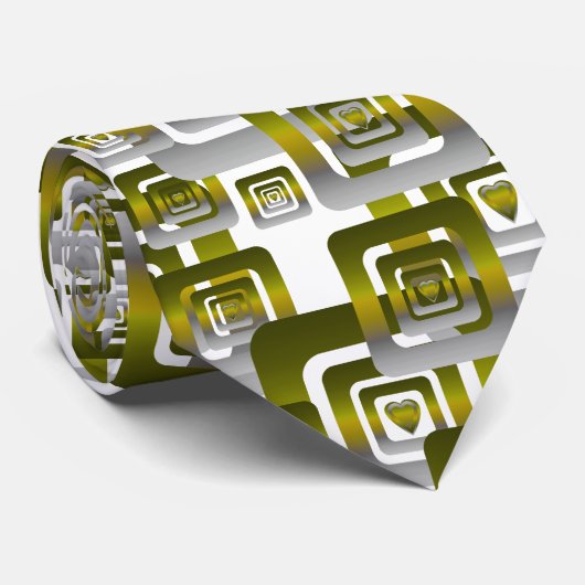 Activate My Heart Pattern Silver Stropdas (Opgerold)