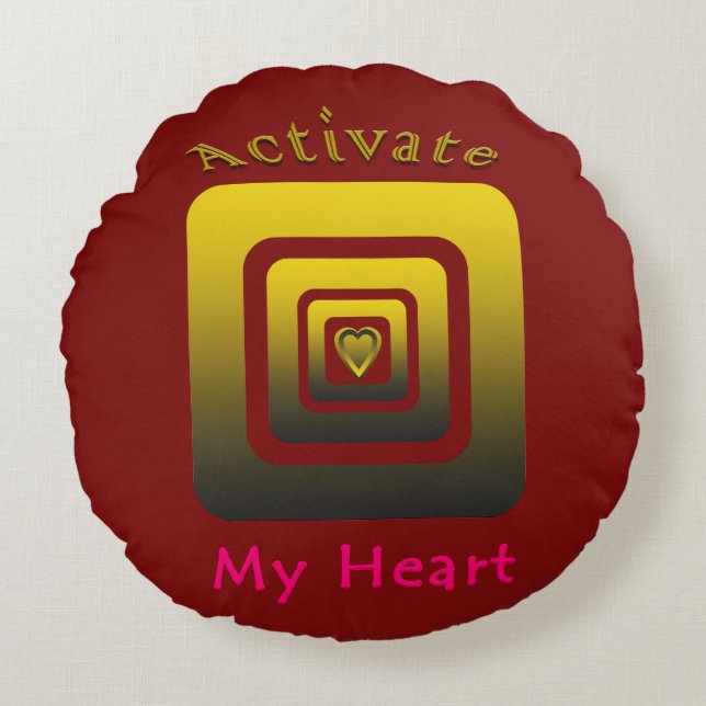 Activate My Heart Rond Kussen (Voorkant)