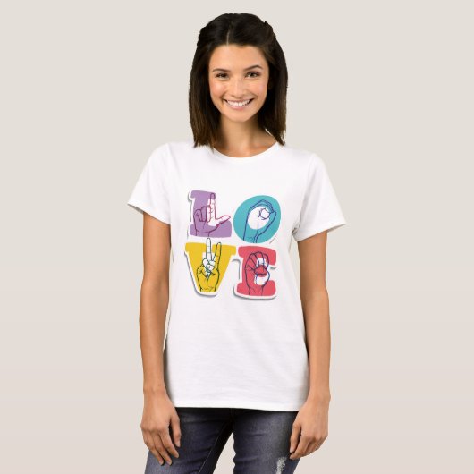 Activism Sign Language - Liefde T-shirt (Voorkant volledig)