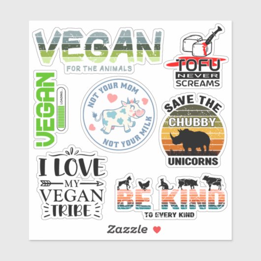 Activisme Vegan Stickers (Feuille)