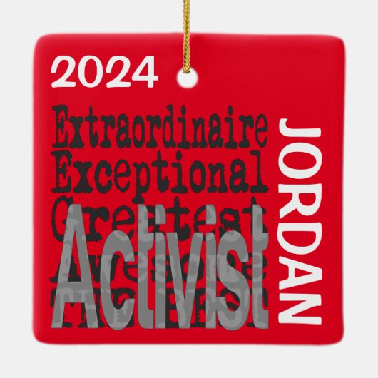 Activist Extraordinaire CUSTOM Keramisch Ornament (Achterkant)