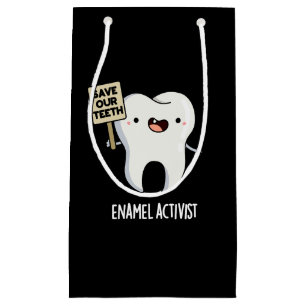 Activist Funny Dental Tooth Pun Dark BG Klein Cadeauzakje