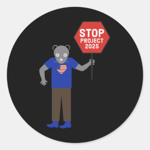 Activist Stop Project 2025. Ronde Sticker