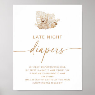 Activiteit Baby shower late nacht diapers Poster