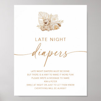 Activiteit Baby shower late nacht diapers Poster