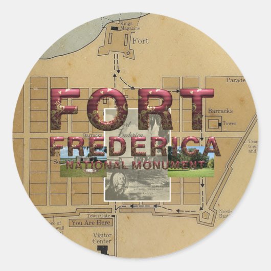 Activiteiten in de omgeving van ABH Fort Frederica Ronde Sticker (Voorkant)