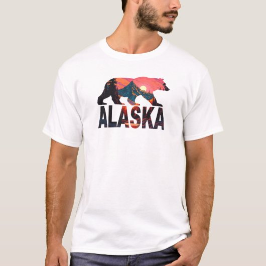 Activiteiten in de omgeving van Alaska Grizzly Bee T-shirt (Voorkant)