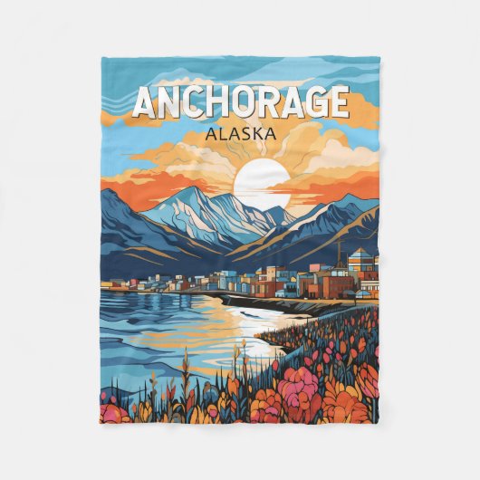 Activiteiten in de omgeving van Anchorage Alaska T Fleece Deken (Voorkant)