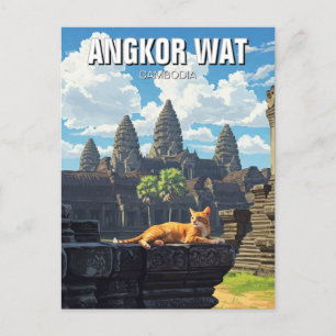 Activiteiten in de omgeving van Angkor Wat Cambodi Briefkaart