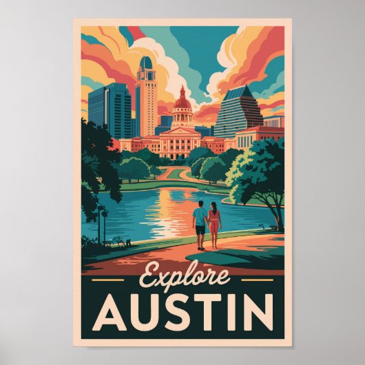 Activiteiten in de omgeving van Austin Texas Skyli Poster (Voorkant)