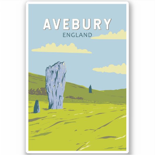 Activiteiten in de omgeving van Avebury England Tr Sticker (Voorkant)