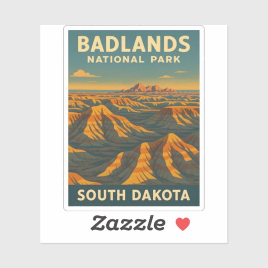 Activiteiten in de omgeving van Badlands National Sticker (Vel)