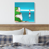 Activiteiten in de omgeving van Beachy Head Lighth Canvas Afdruk (Insitu (Slaapkamer))