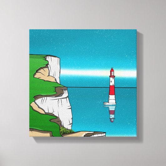 Activiteiten in de omgeving van Beachy Head Lighth Canvas Afdruk (Voorkant)