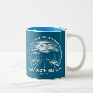 Activiteiten in de omgeving van Beartooth Highway Tweekleurige Koffiemok