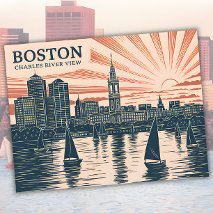 Activiteiten in de omgeving van Boston Charles Riv Briefkaart