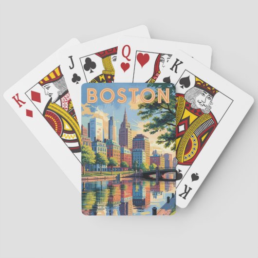 Activiteiten in de omgeving van Boston Massachuset Pokerkaarten (Achterkant)