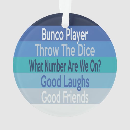 Activiteiten in de omgeving van Bunco Player Moder Ornament (achterkant)