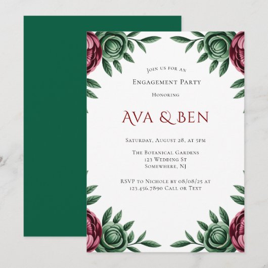 Activiteiten in de omgeving van Burgundy & Emerald Kaart (Voorkant / Achterkant)