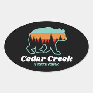 Activiteiten in de omgeving van Cedar Creek State  Ovale Sticker