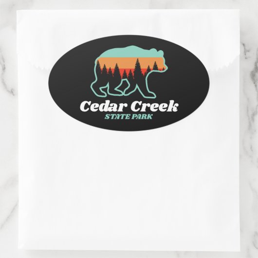 Activiteiten in de omgeving van Cedar Creek State  Ovale Sticker (Tas)