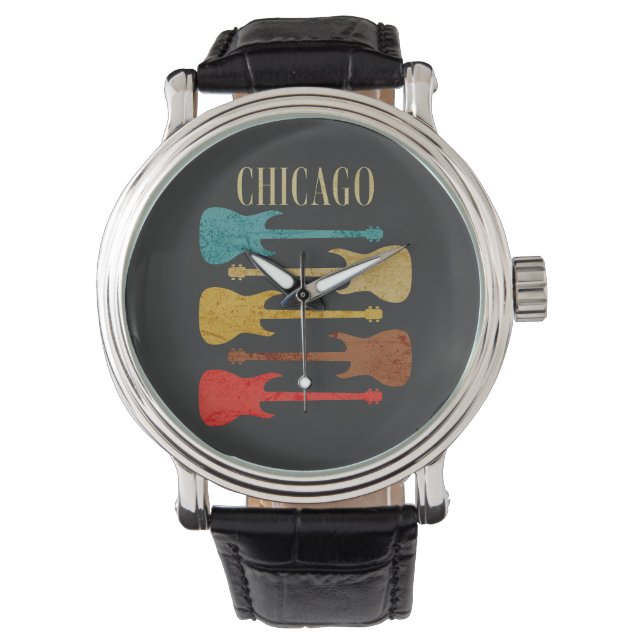 Activiteiten in de omgeving van Chicago  Guitars C Horloge (Voorkant)