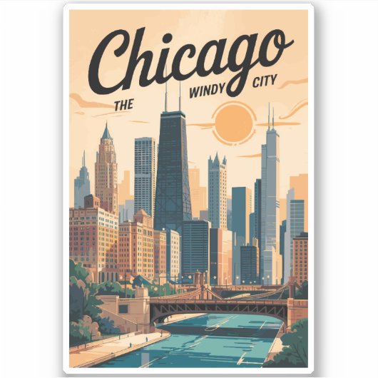 Activiteiten in de omgeving van Chicago Illinois S Sticker (Voorkant)