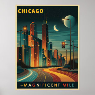 Activiteiten in de omgeving van Chicago Magnificen Poster