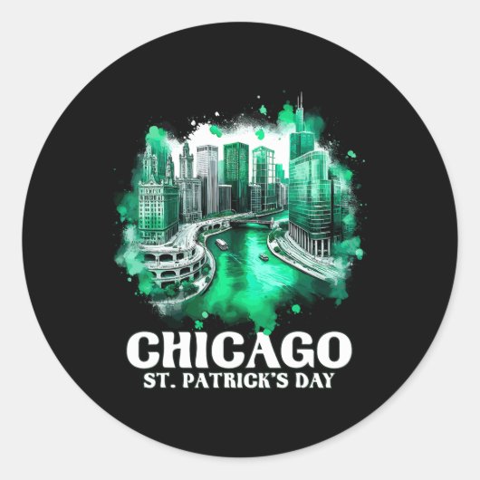Activiteiten in de omgeving van Chicago River St.  Ronde Sticker (Voorkant)