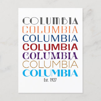 Activiteiten in de omgeving van Columbia Logo, Dec Feestdagenkaart