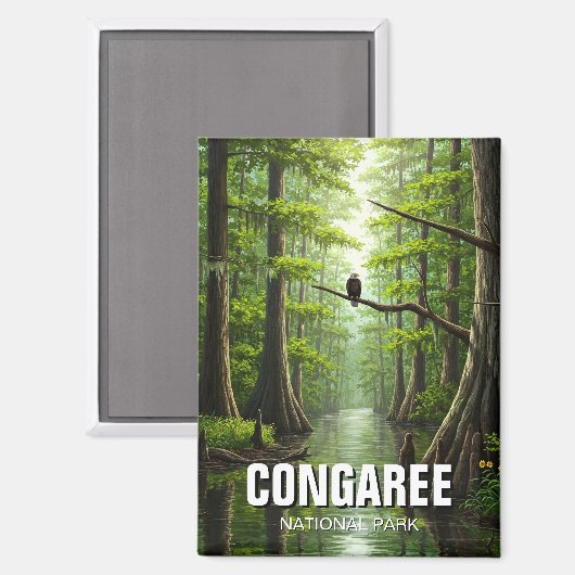 Activiteiten in de omgeving van Congaree National Magneet (Voorkant / Achterkant)