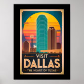 Activiteiten in de omgeving van Dallas - Retro Sky Poster (Voorkant)