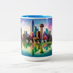 Activiteiten in de omgeving van Dallas Skyline Urb Tweekleurige Koffiemok