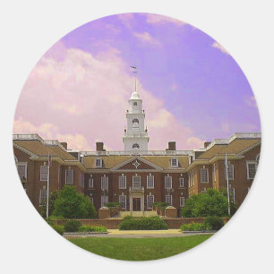 Activiteiten in de omgeving van Delaware State Cap Ronde Sticker