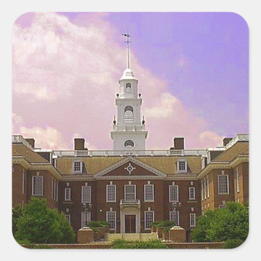 Activiteiten in de omgeving van Delaware State Cap Vierkante Sticker (Voorkant)