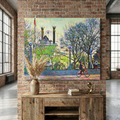 Activiteiten in de omgeving van Detroit's Riverwal Canvas Afdruk