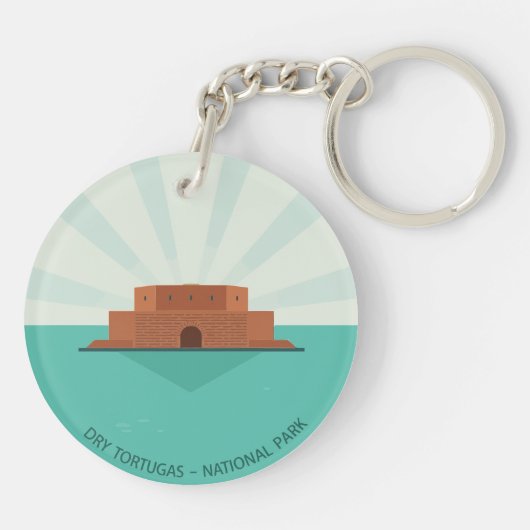 Activiteiten in de omgeving van Dry Tortugas Natio Sleutelhanger (Achterkant)