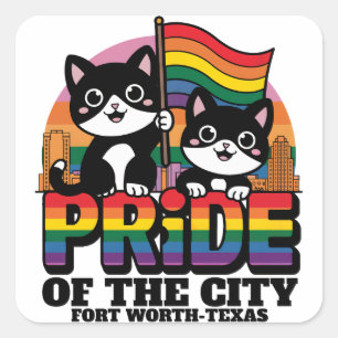 Activiteiten in de omgeving van Fort Worth City Te Vierkante Sticker