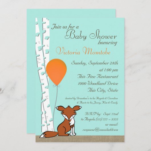 Activiteiten in de omgeving van Fox Balloon and Bi Kaart (Voorkant / Achterkant)