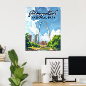Activiteiten in de omgeving van Gateway Arch Natio Poster (Thuiskantoor)