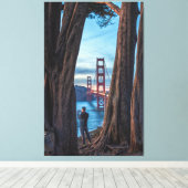 Activiteiten in de omgeving van Golden Gate Bridge Canvas Afdruk (Insitu (Houten vloer))