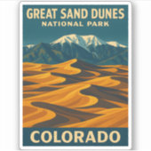 Activiteiten in de omgeving van Great Sand Dunes N Sticker (Voorkant)